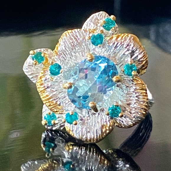 Breathtaking Genuine Blue Topaz Ring